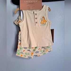 Chickpea 3 pcs Baby Set With Matching Hat New